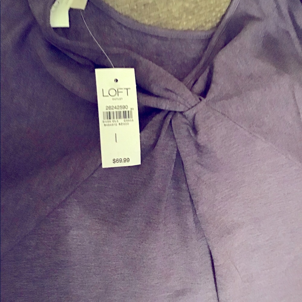 Ladies sz Large dress loft retail $69.99 purple new lovely Comfort soft - Picture 5 of 15